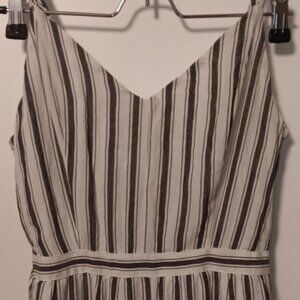 American Eagle Women's Wide leg Pant Striped Jumpsuit Small Tie Belt